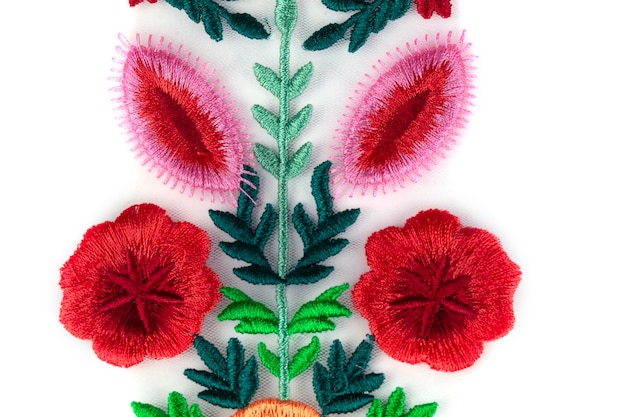 haft kwiatowy z bliska